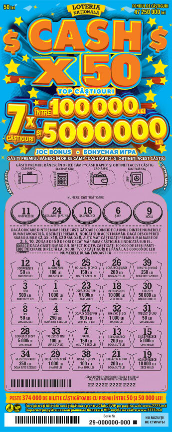 Bilet „Cash x50“
